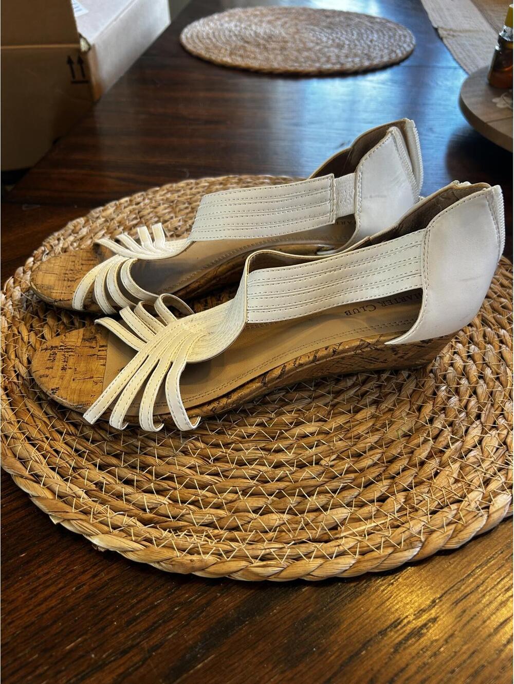 Charter Club Women's White Wedge Sandals